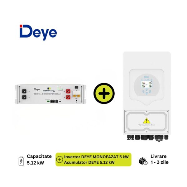 Combo Inverter+Baterie Deye 6kw & Deye 5.12kwh